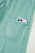 High Waist Mineral Wash Exposed Seam Drawstring Wide Leg Pants